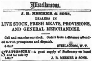 A newspaper advertisement for J.R. Meeker and Sons